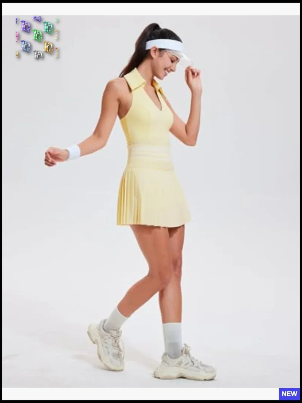 Two Piece Tennis Skirt Set Racerback High Waisted Pleated Golf Outfit
